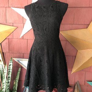 BB DAKOTA Renley Lace Fit and Flare Dress Black Sleeveless Party Mini Size 0